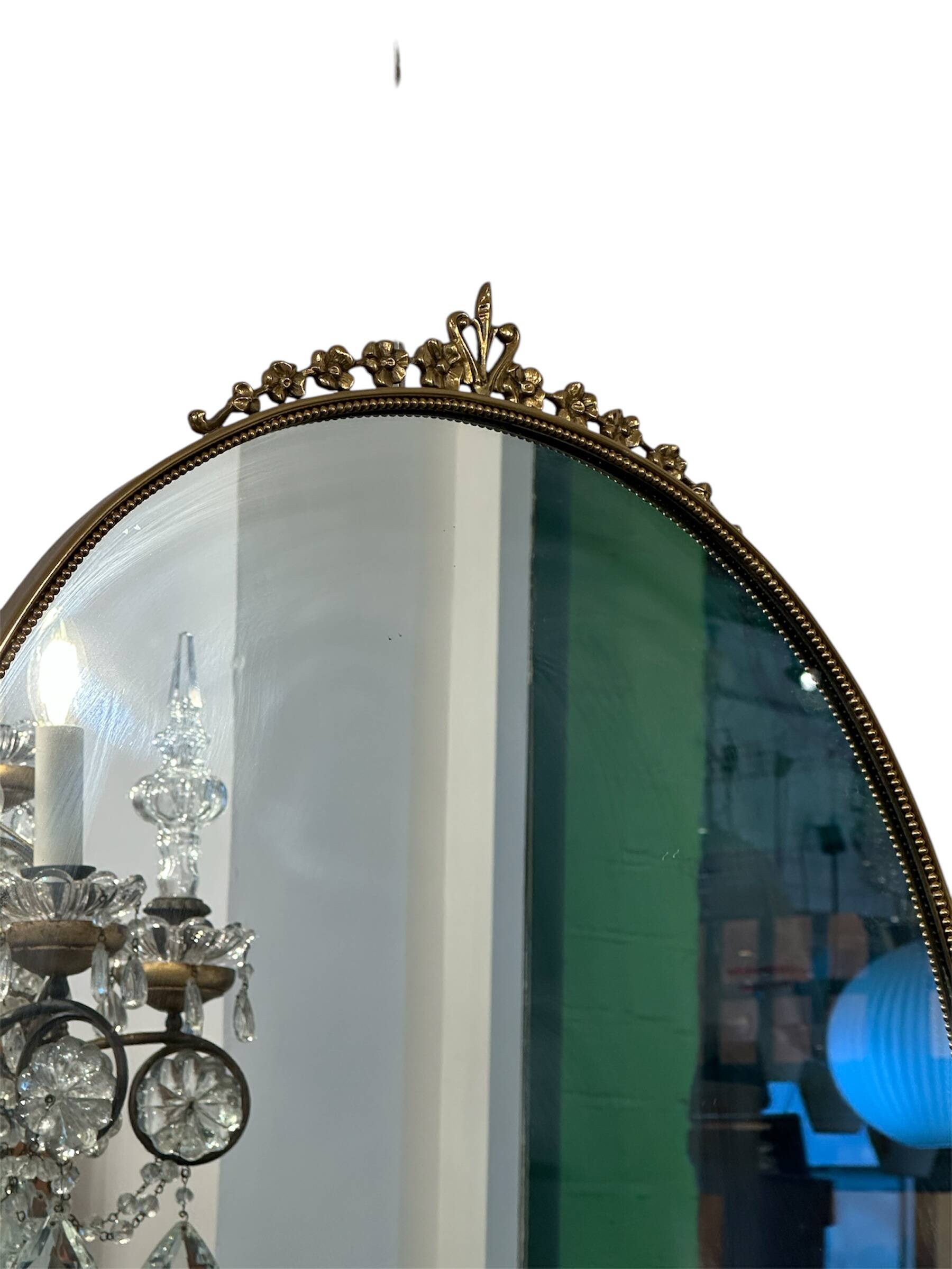 Italian 1940-50’s brass frame mirror.