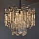 J.T Kalmar 'Glaçon' chandelier, Frosted Glass, 2 Levels, Austria, 1970