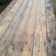 Table en bois brut pitchpin avec ses 2 tréteaux en métal