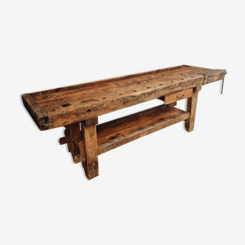 Antique workbench oak, beech side table