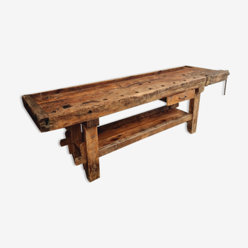 Établi antique chêne, hêtre table d’appoint