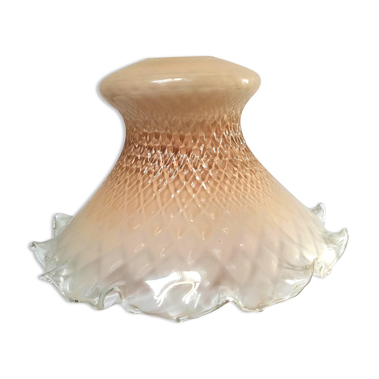Old vintage opaline pink light orange shade