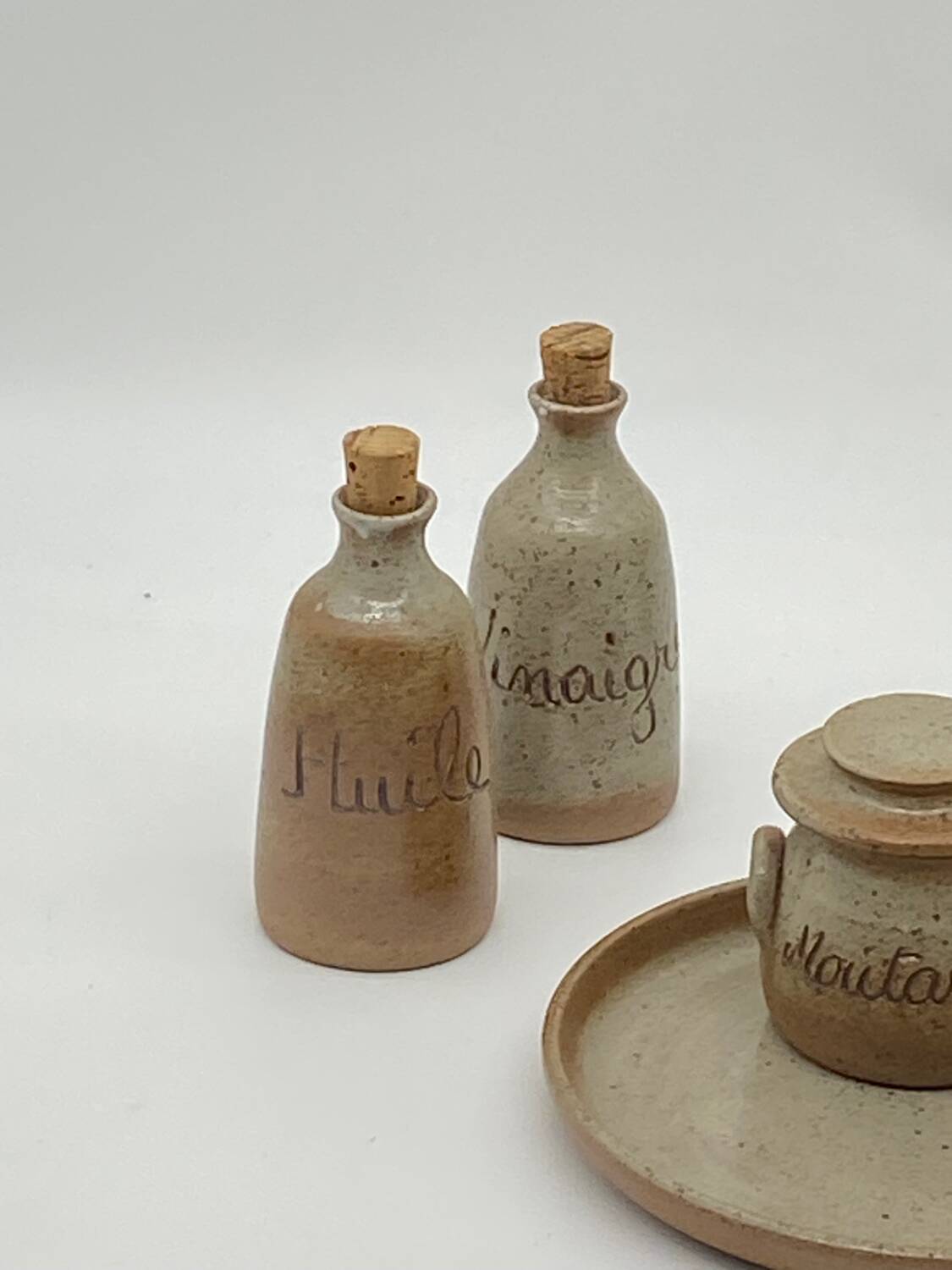 Condiment tray/server, stoneware, ceramic, by Guy Morot, Barges