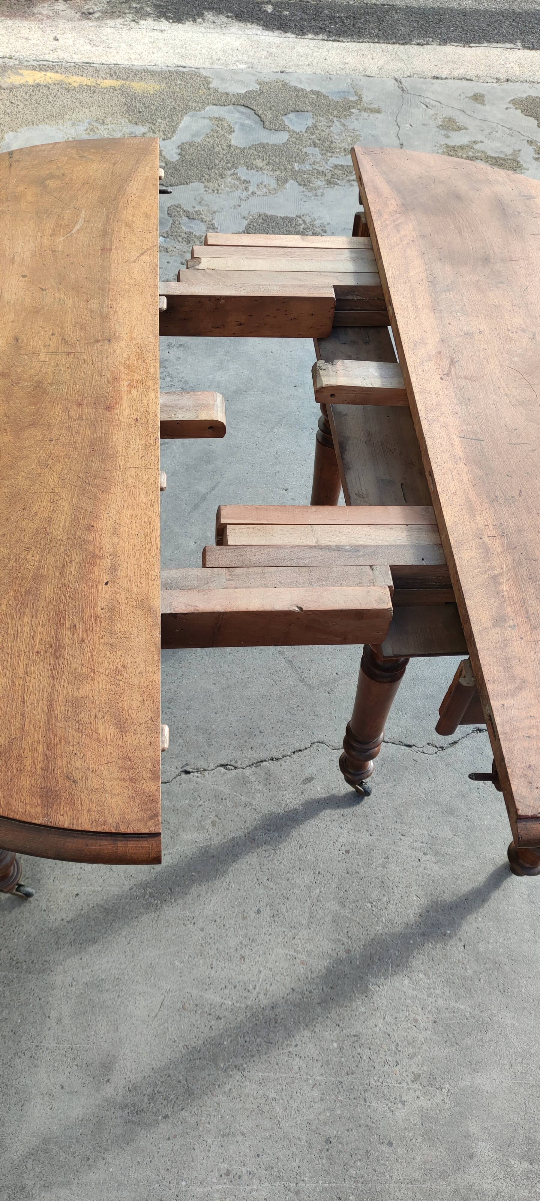 Table 6 pieds louis philippe noyer 2m25