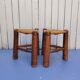 Tripod stools, straw, vintage, folk art