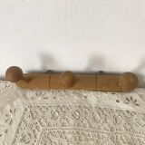 Natural wood wall coat rack