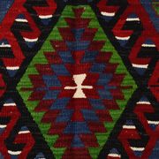 Geometric Blue & Green Vintage Kilim Rug, 154x305Cm