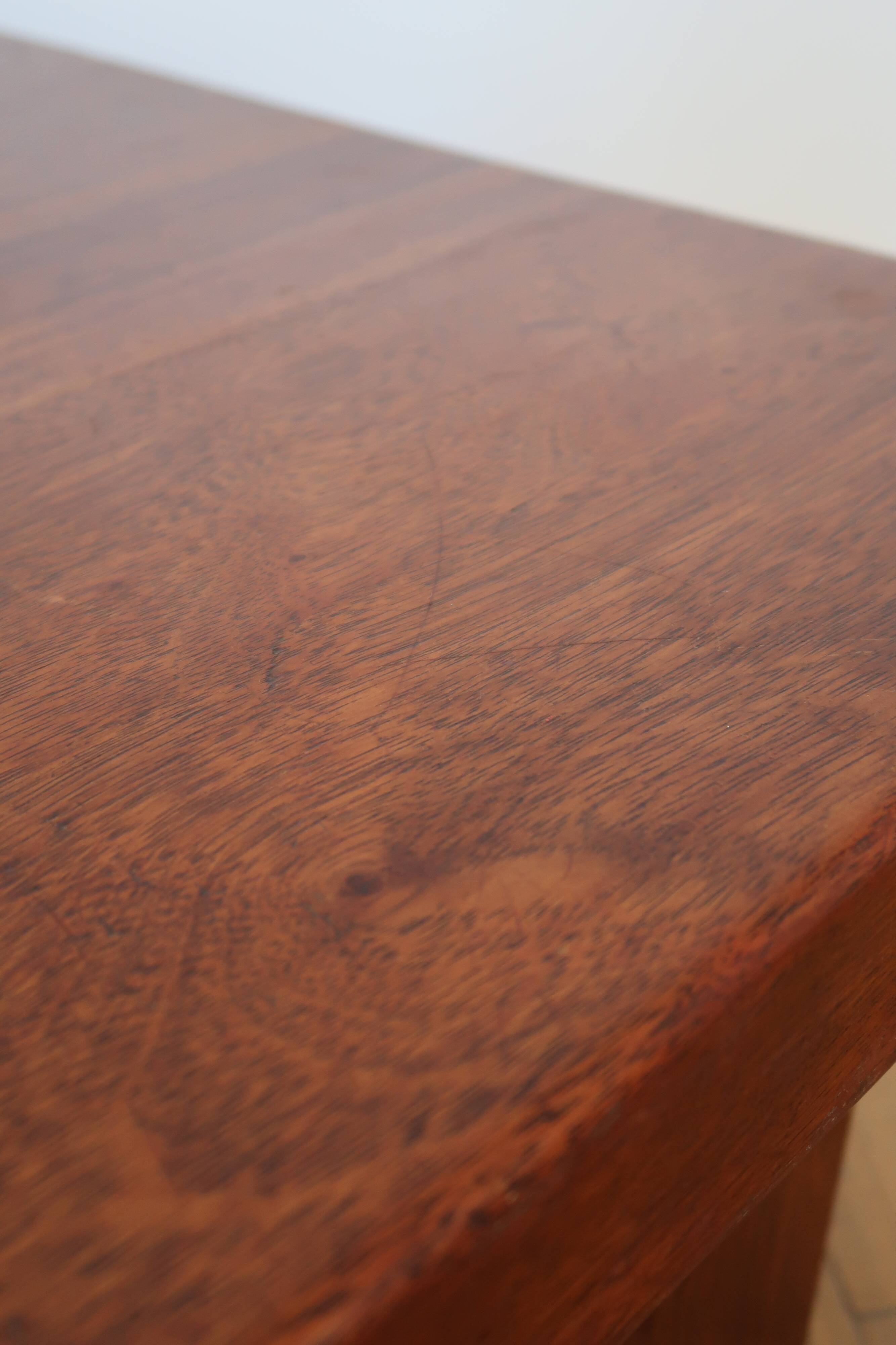 Brutalist coffee table in solid oak