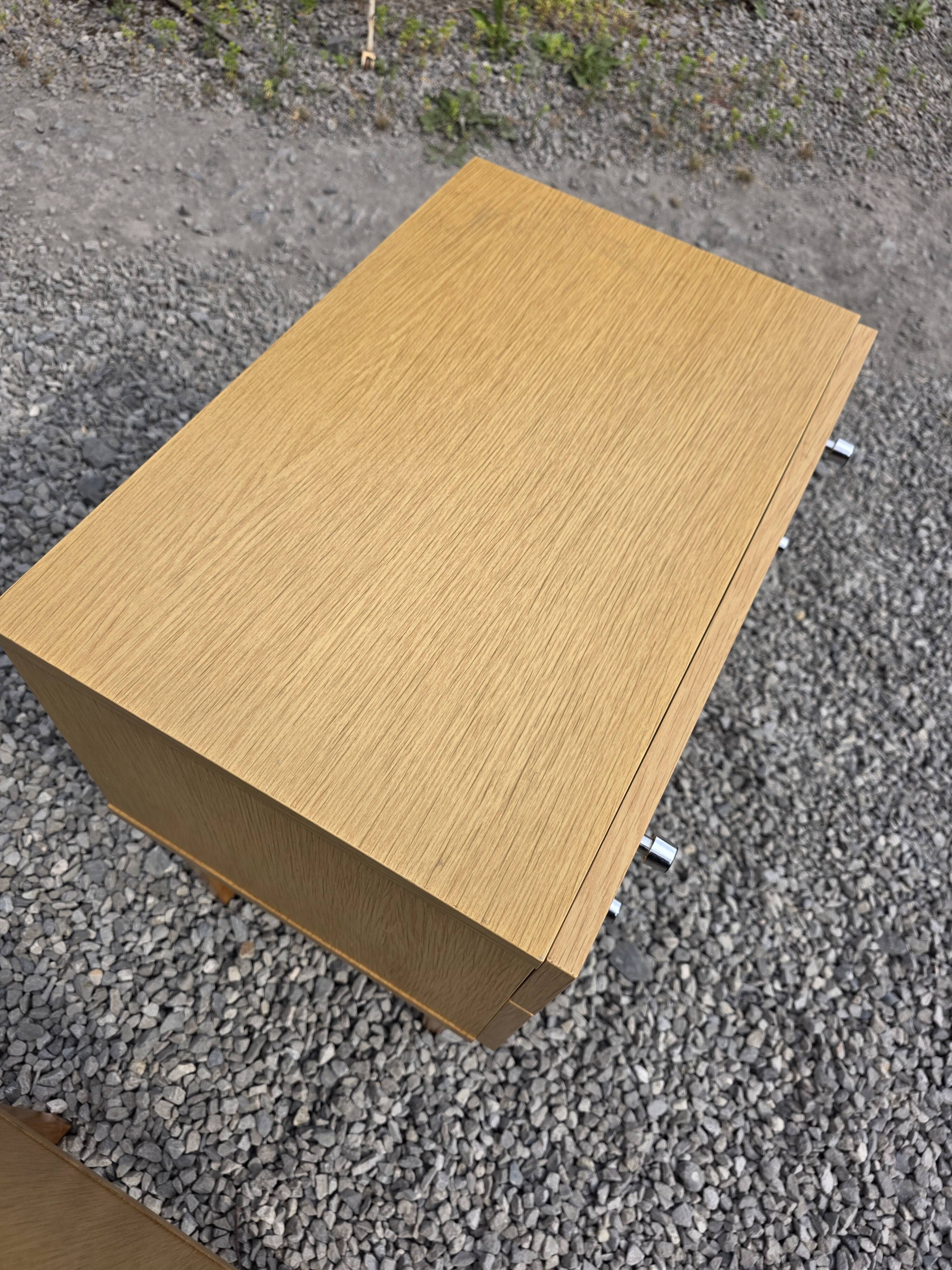 Pair of Scandinavian oak bedside tables from the 1960s.