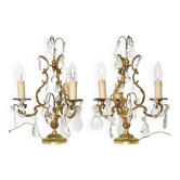 Pair of gilded bronze candelabra
