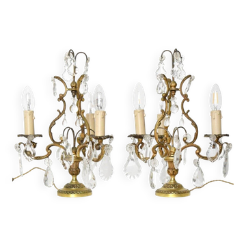 Pair of gilded bronze candelabra
