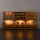 Scandinavian mid century oak wall unit with backlit, Denmark 1970s