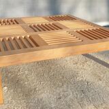 Coffee table 9 openwork checkerboards in solid beech