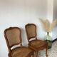 Paires de chaises style Louis XV bois & cannage