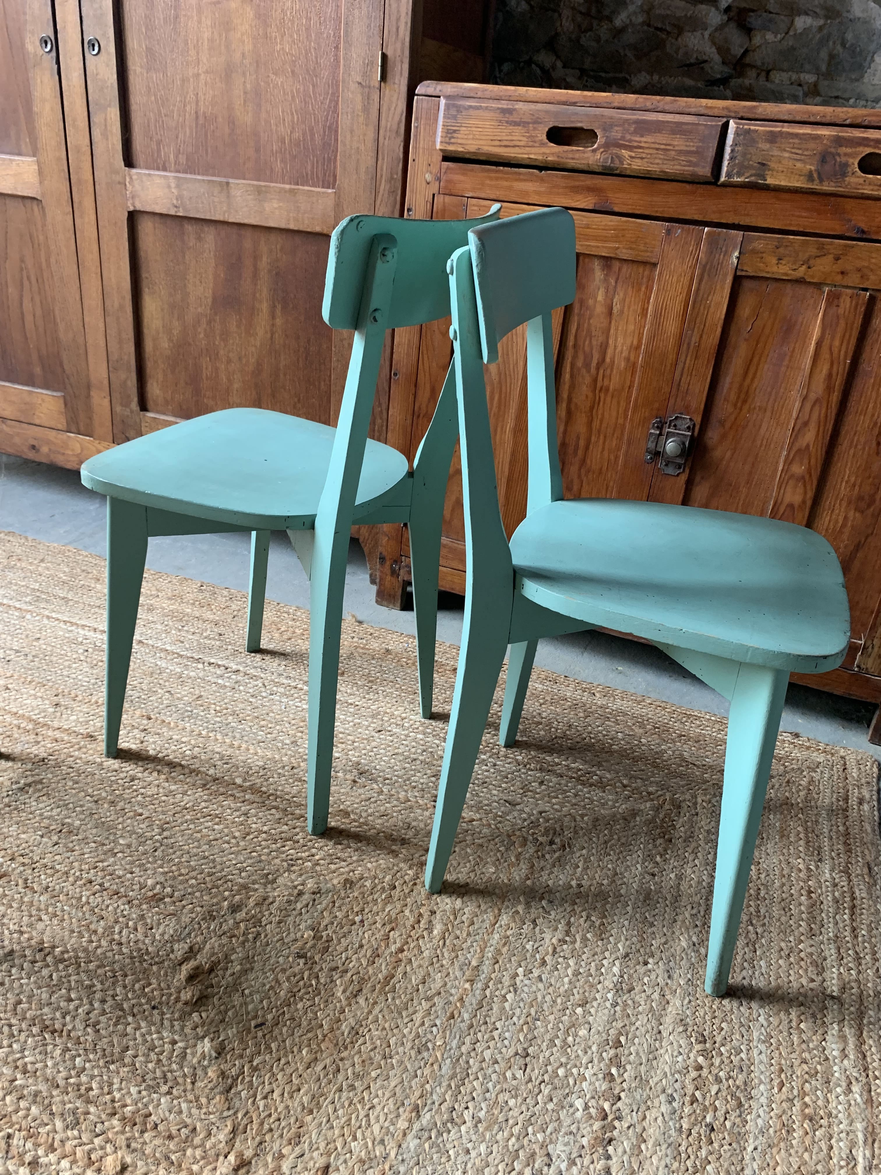 Lot de 4 chaises bistrot vertes