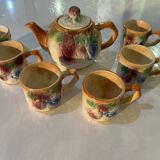 Vintage earthenware teapot and cup set