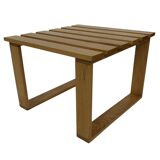 Vintage 1970s coffee table/side table, white oak slats slatted design