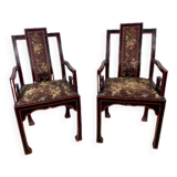 Fauteuils chinois broderie de soie
