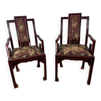 Chinese armchairs silk embroidery