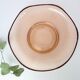 Round pink glass dish, empty pocket or salad bowl, molded glass, art deco