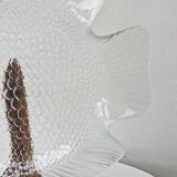 Grand Plat En Verre Transparent Forme Poisson Arcoroc France 39 x 32.5 cm