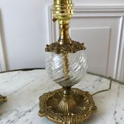 Pair of table lamps in bronze and glass early twentieth century