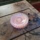 Art Deco Pressed Glass Dessert Plates in Pink — Circa 1930