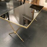 Coffee table in brass and opaline Raphael of the 1960s