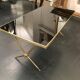 Table basse en laiton et opaline Raphaël des années 60