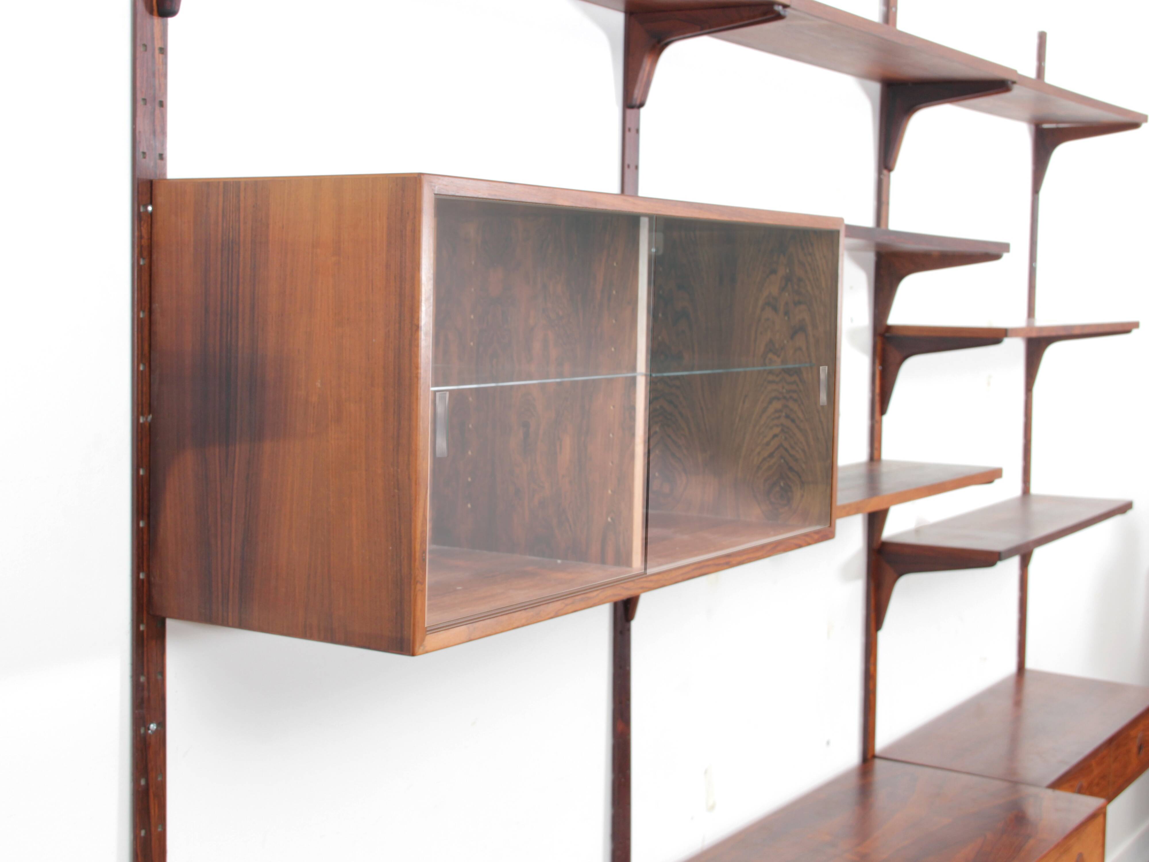 Scandinavian wall system in rosewood by Hansen & Guldborg