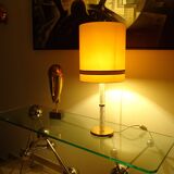 Large Vintage Glass Brass Lamp