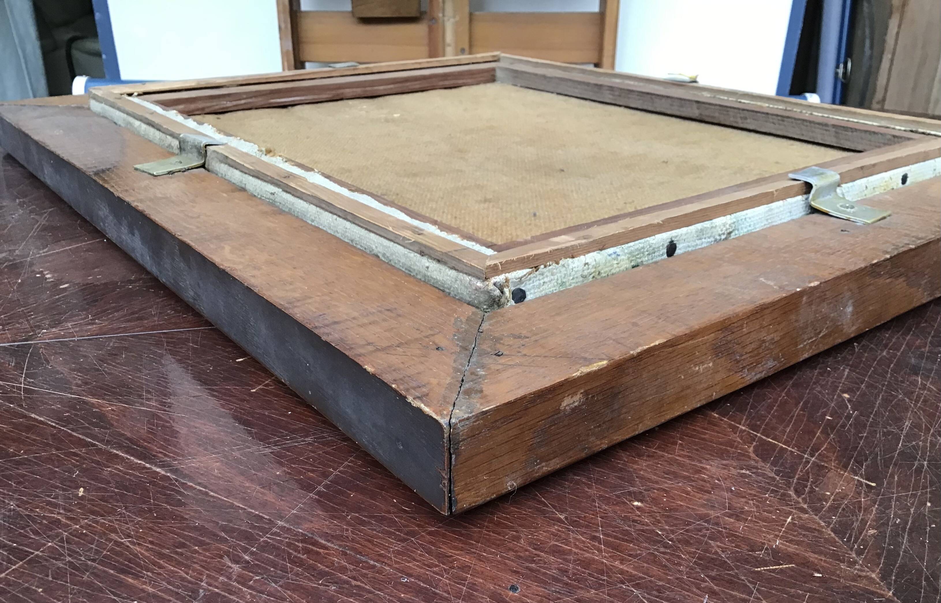 Oil on canvas representing a gypsy or fairground camp