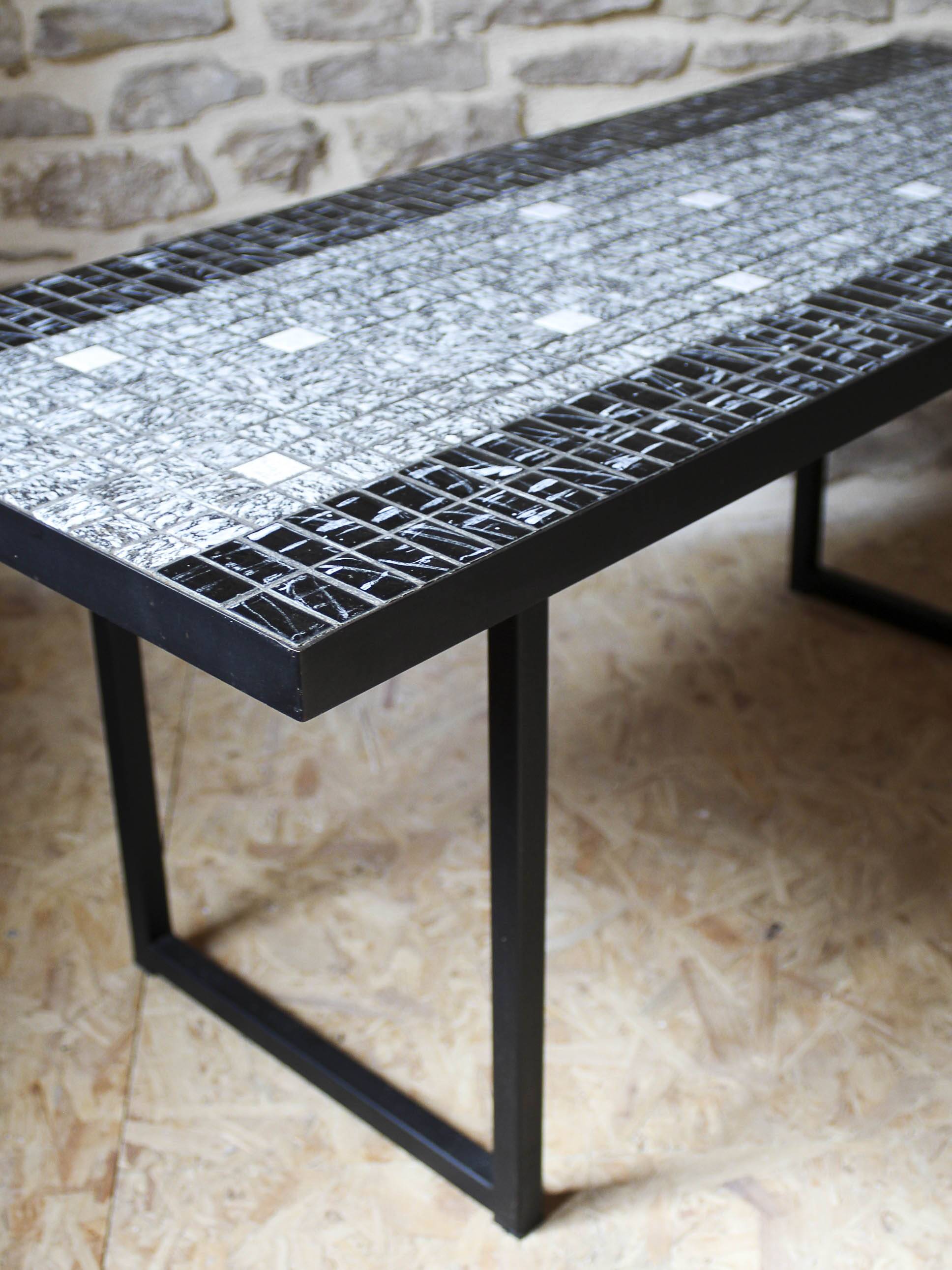 Ceramic and metal coffee table 60s