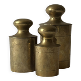 Lot de 3 boites vintage avec couvercles vide poche laiton véritable, 1950