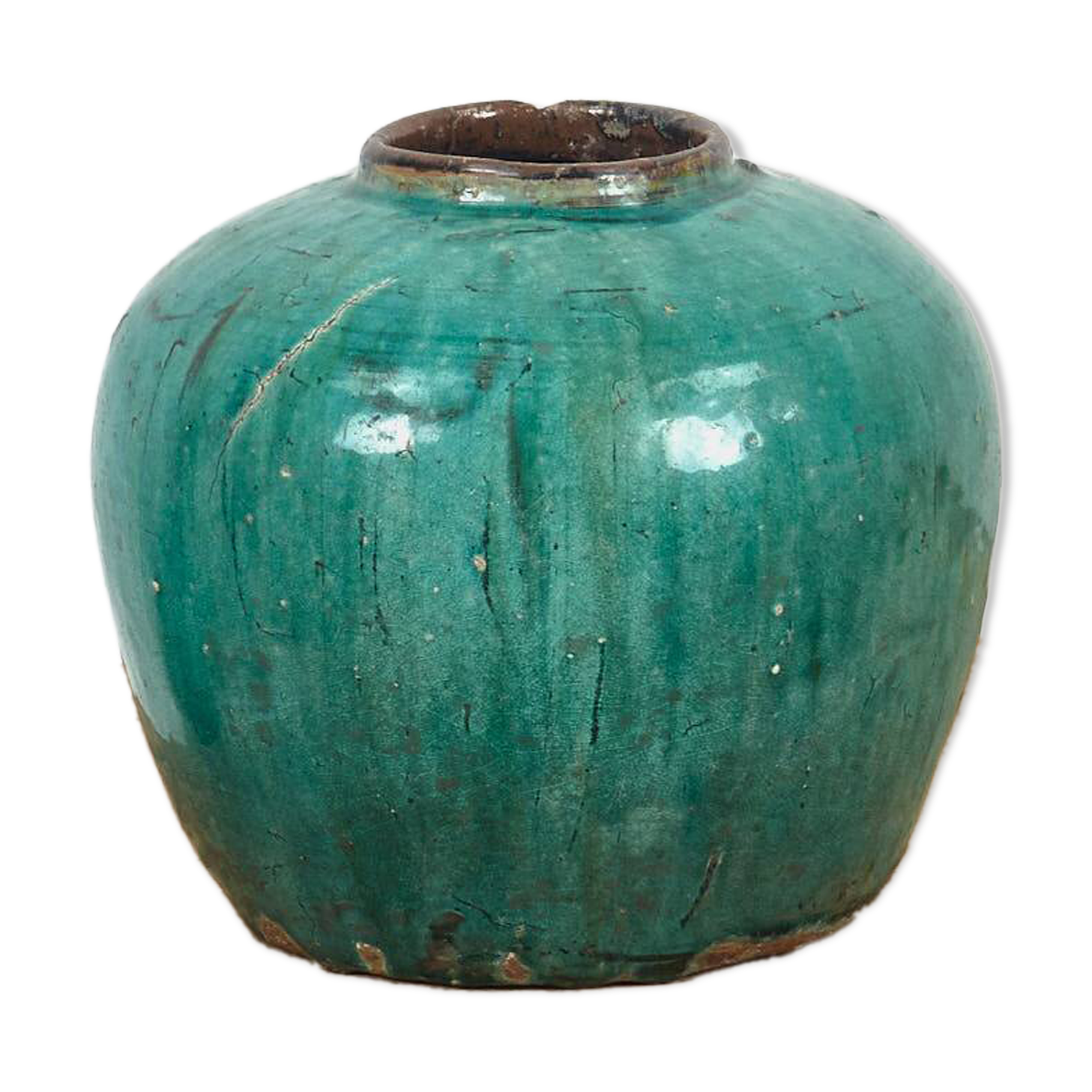 Antique Emerald Green Ceramic Vase (circa 1820)
