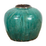 Vase ancien en céramique vert émeraude (vers 1820)