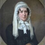 19th Century Portrait of Lady W/A White Bonnet-Oil Painting