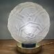 Vintage art deco globe table lamp in frosted glass