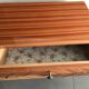Chevet table in bois massive drawer decor de marquetry and fleur - vintage 60/70 years