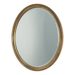Miroir ovale en bois