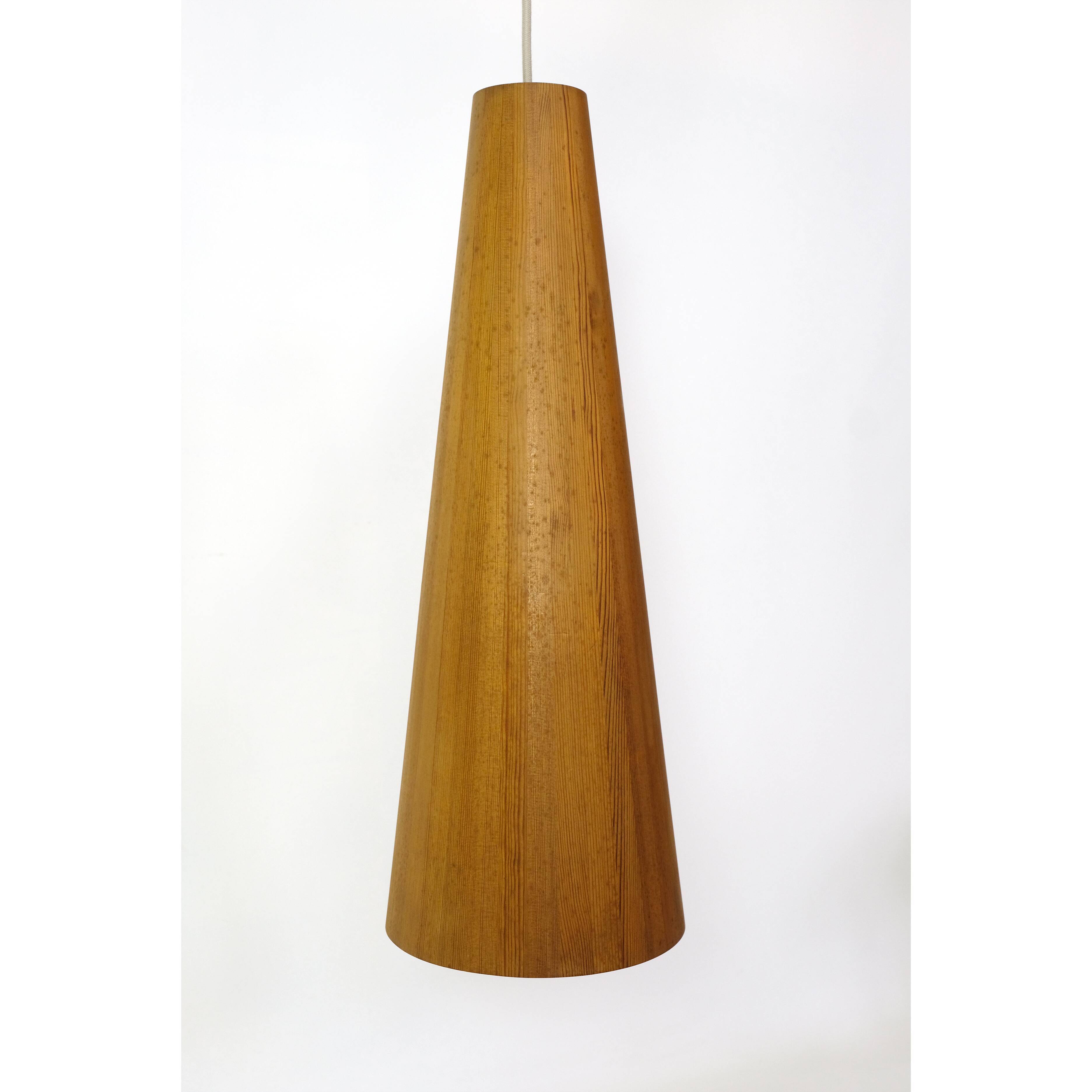 Jorgen Wolf, pine conical hanging lamp, 1960
