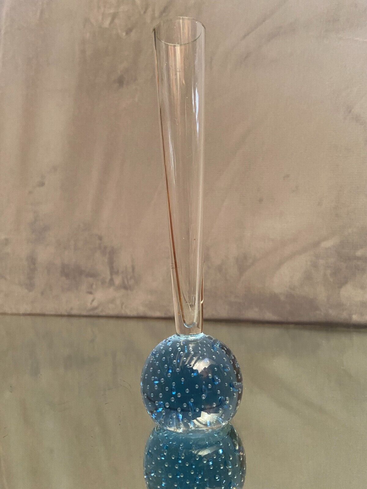 Long-necked soliflore vase on sulphide ball base