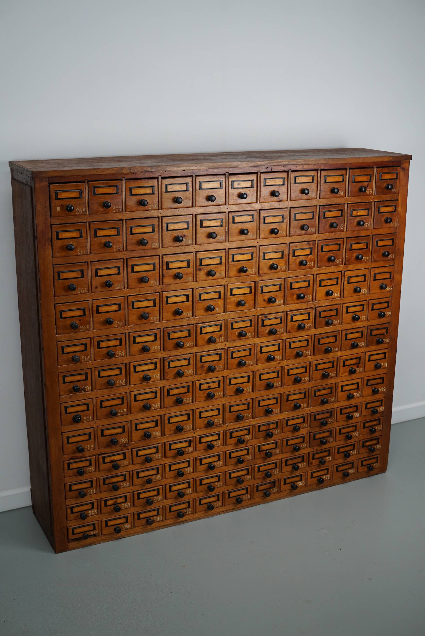 Dutch Industrial Pine Apothecary / Workshop Cabinet, circa 1930s