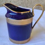 Limoges porcelain coffee service - Egle - Oven blue and gold -