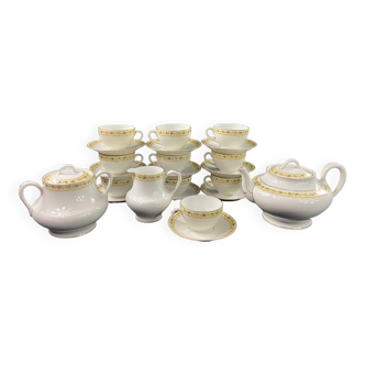 Limoges porcelain tea set Bernardaud Teapot sugar bowl milk pot cups