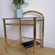 Side table gilded metal and glass