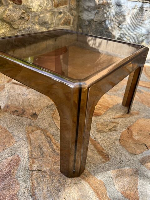 Coffee table 1970 translucent plexi brown