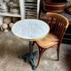Bistro table in marble and green cast iron ⌀ 50.5 cm
