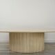 Oval coffee table in Italian design travertine from the 70s