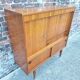 Vintage teak secretary, bar cabinet, sideboard, desk.
